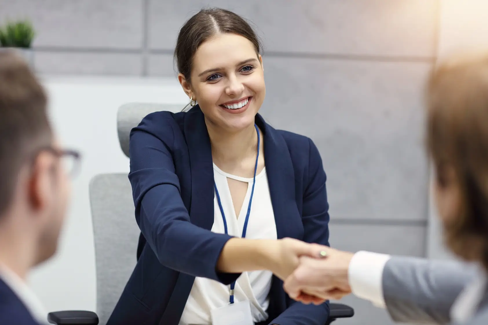 Recruitment conversation in a modern office