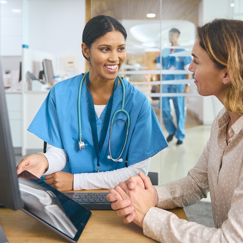Healthcare professionals collaborating in a clinical setting — pharmaceutical and healthcare staffing solutions.
