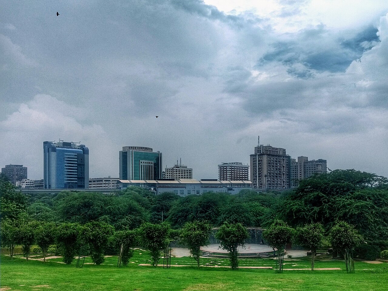 Nehru Place IT park skyline in Delhi