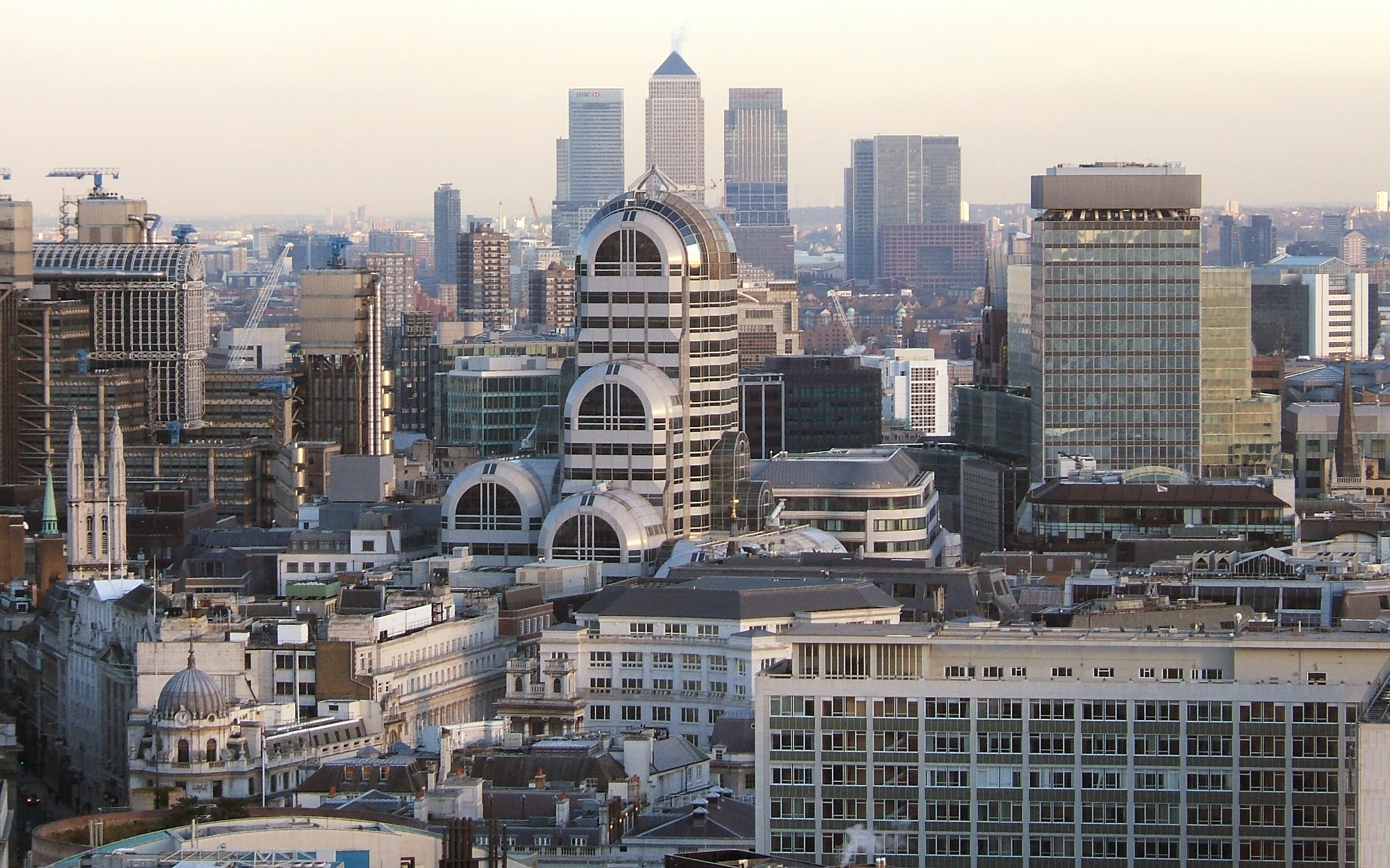 Canary Wharf and the City of London skyline