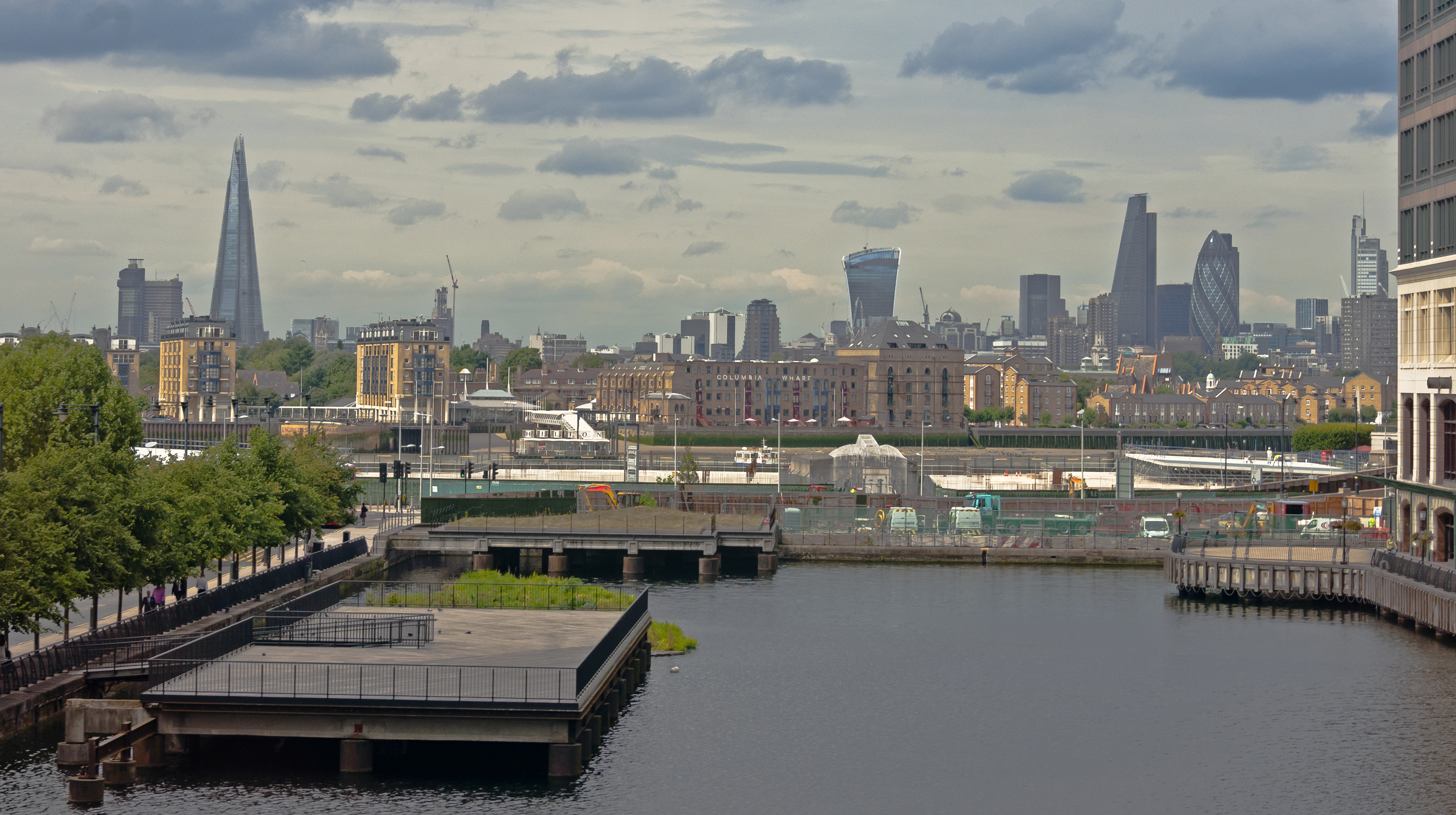 City of London skyline viewed from near Canary Wharf, London