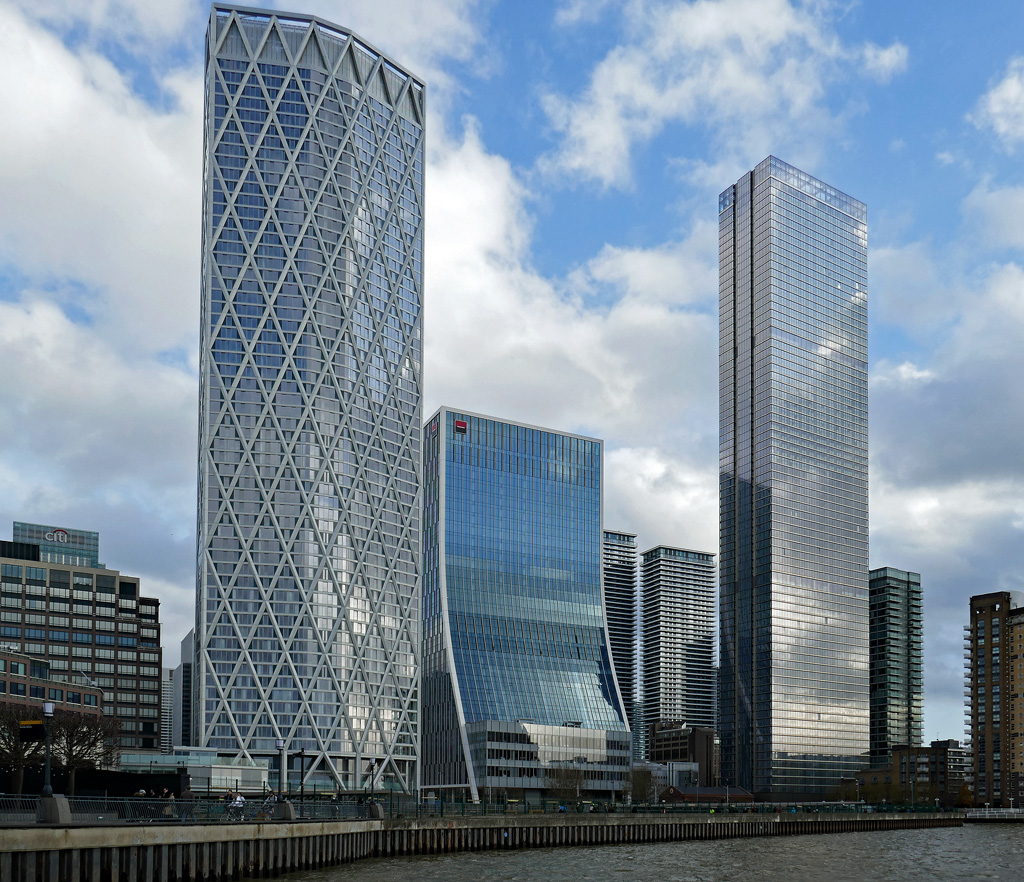 Office towers at Canary Wharf in London